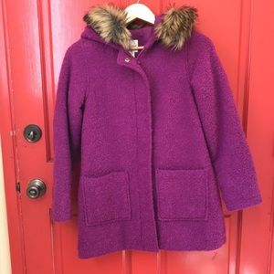 Like New Cat & Jack Girls Purple Hooded Coat